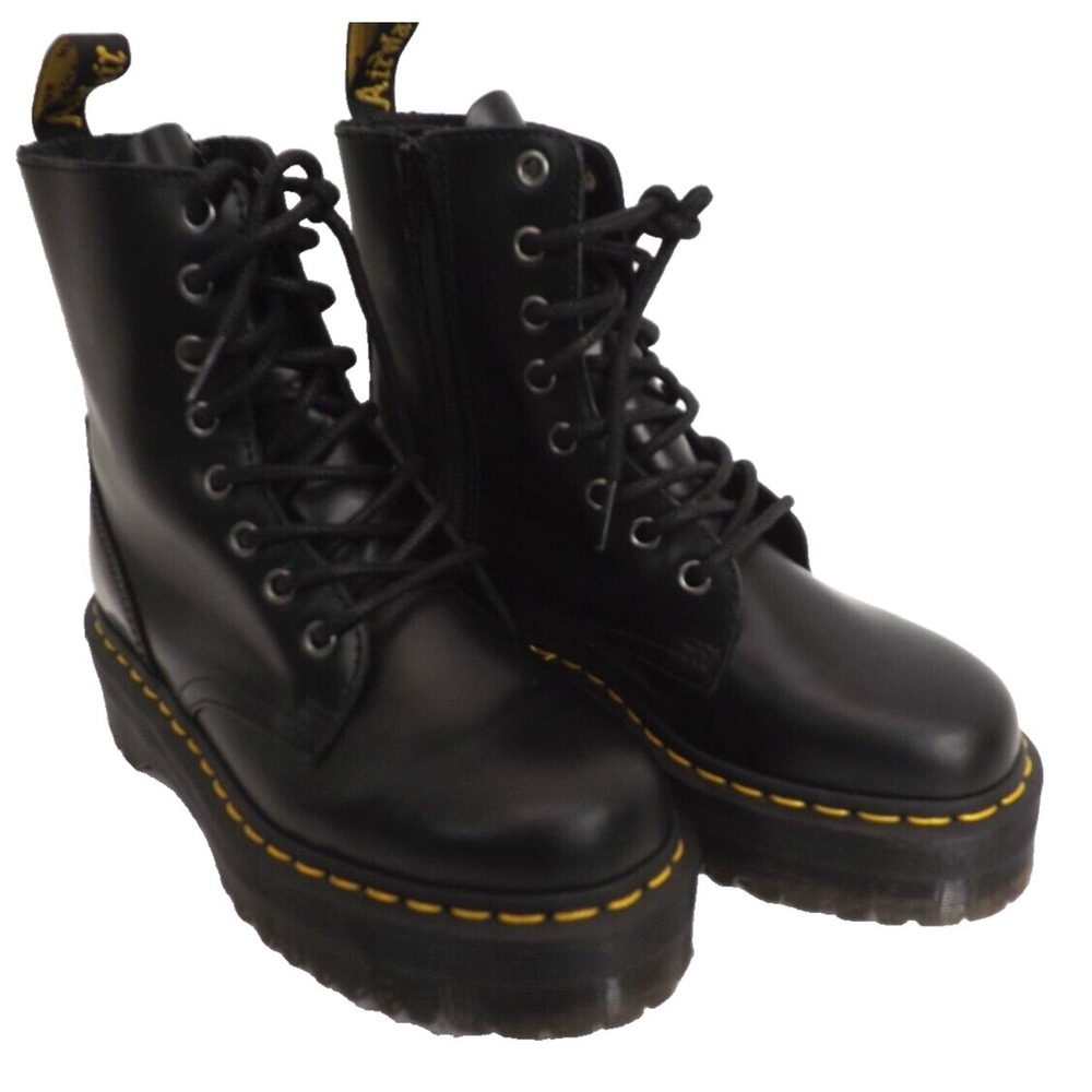 Dr DOC Martens Jadon Black Leather Platform Boots - Ladies size 6